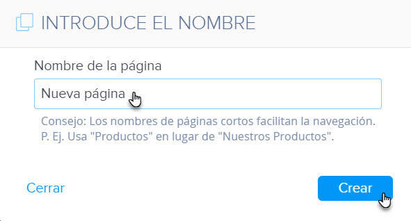 Crear nueva página