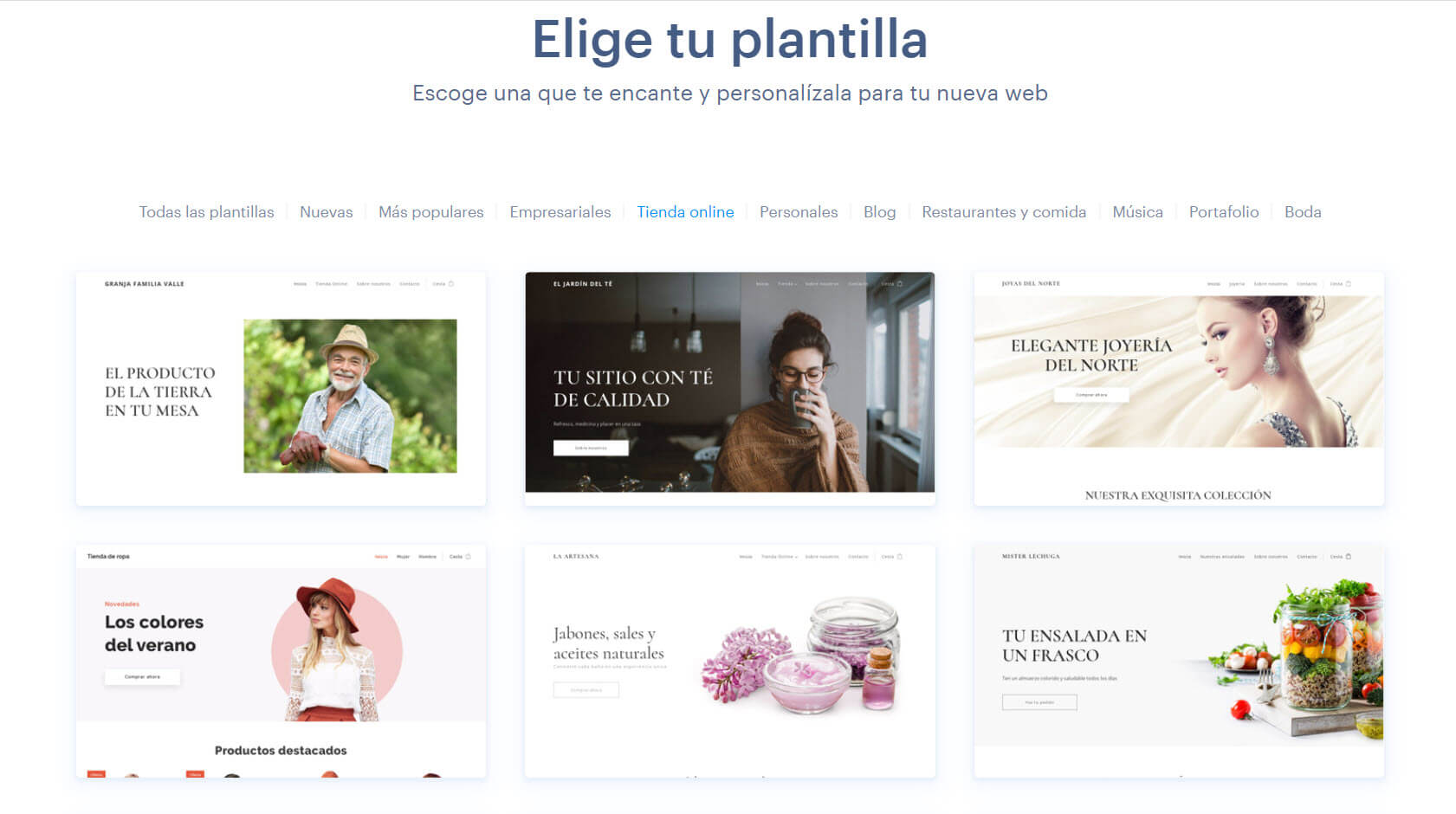 elige la plantilla