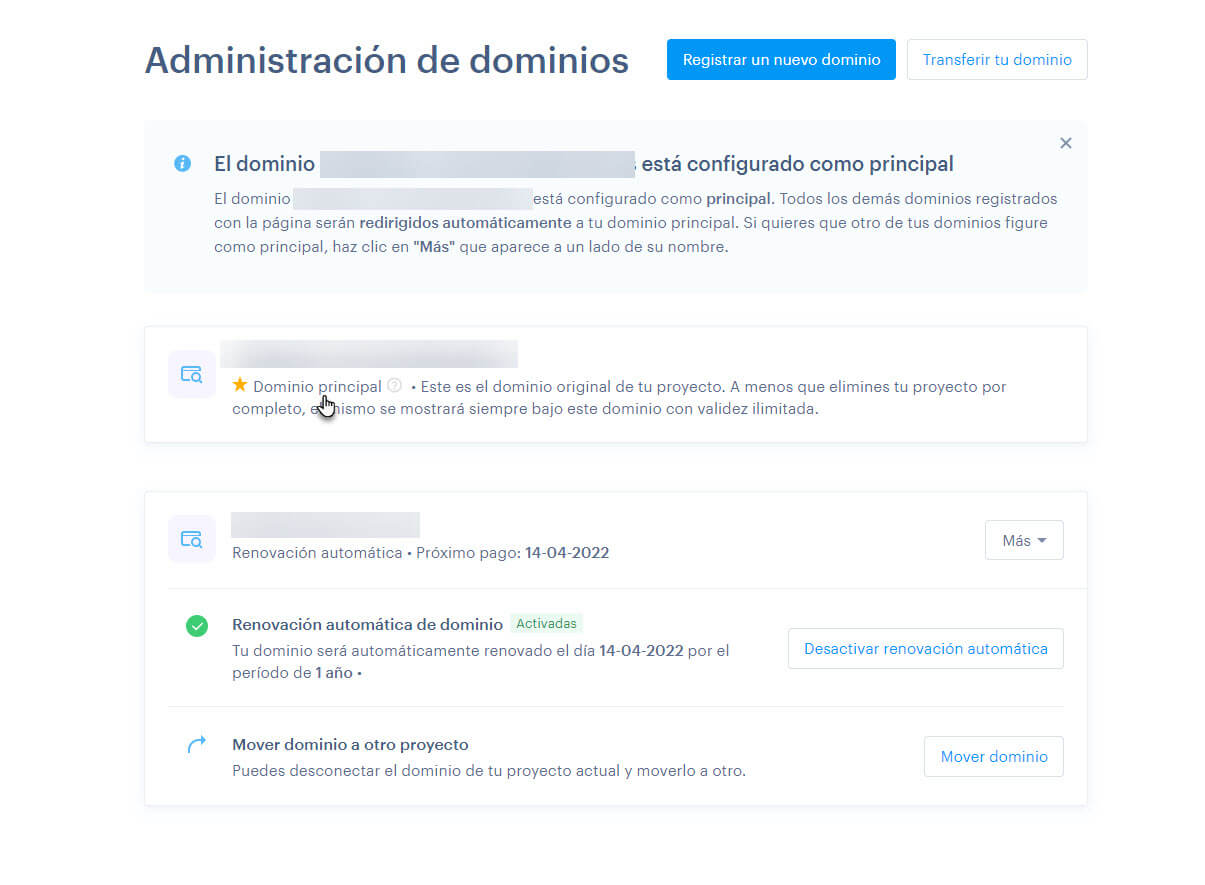 Dominio principal