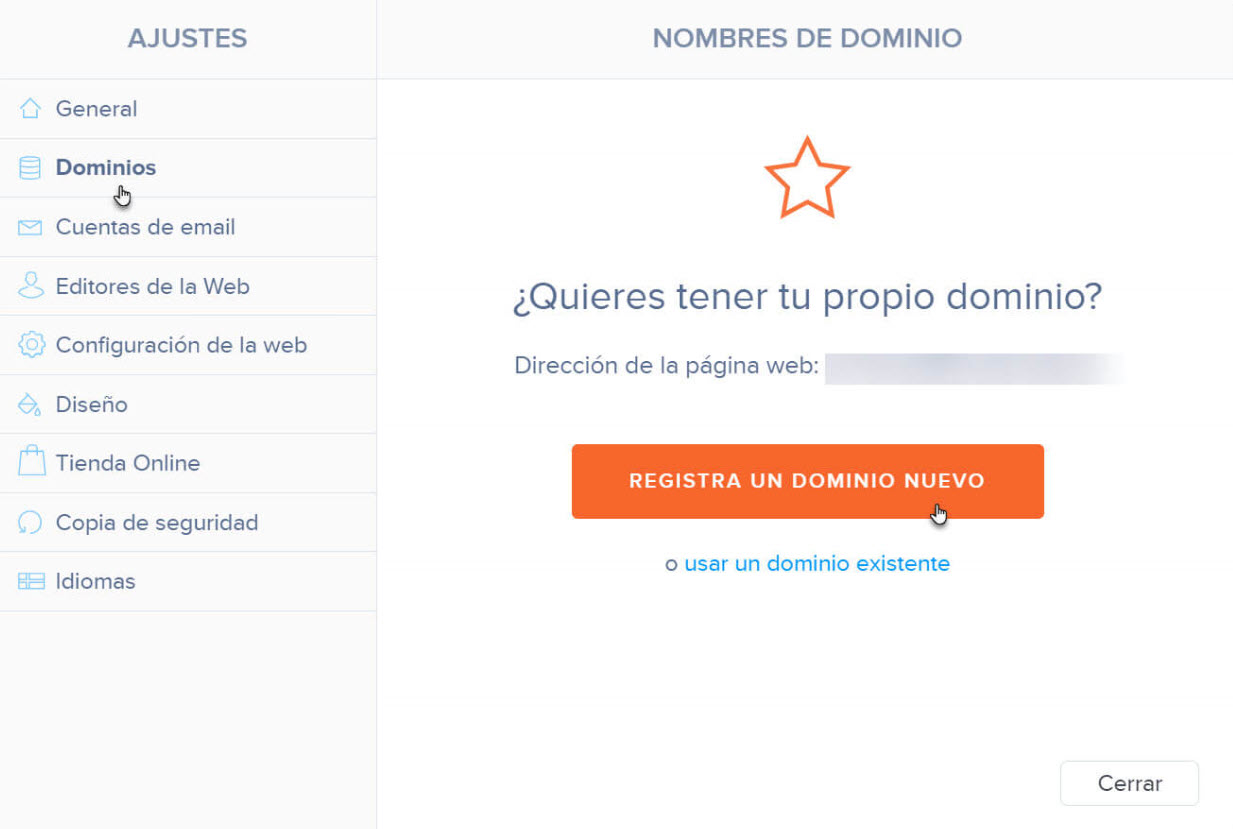 Registra un dominio nuevo