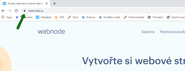 bezpečené připojení ke stránkám