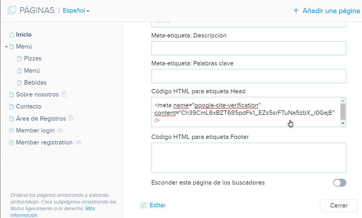Anadir codigo
