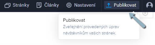 Publikujte své stránky jedním stisknutím tlačítka.