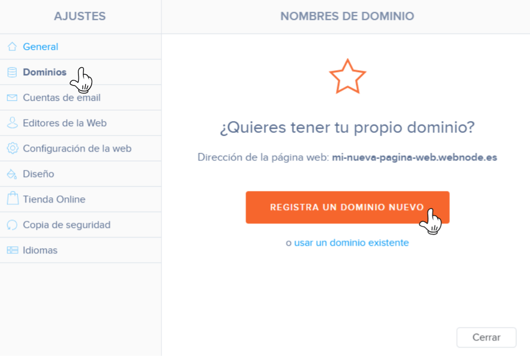 Registra tu propio nombre de dominio
