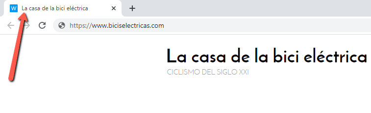 Título SEO en la pestaña del navegador