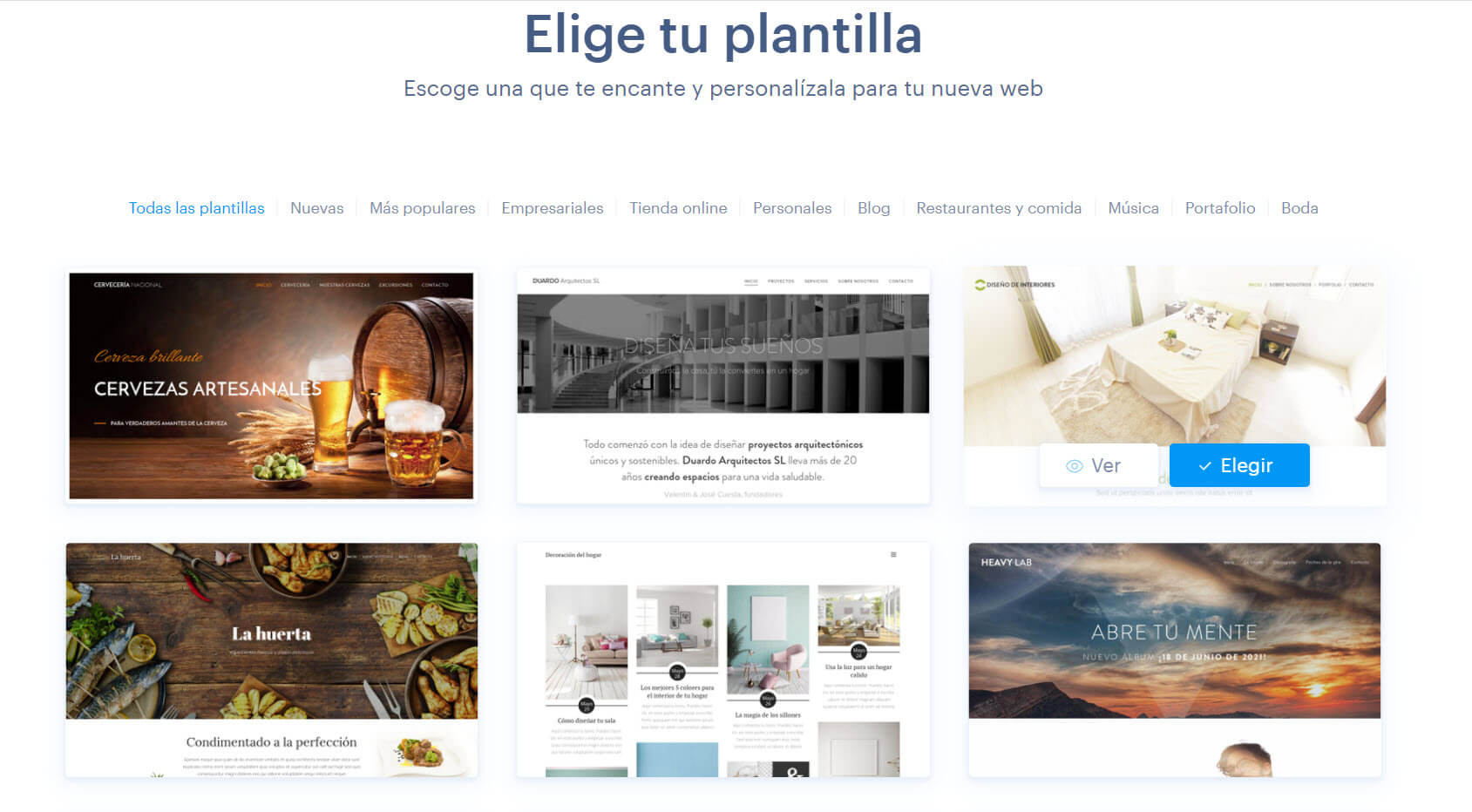 Elige tu plantilla