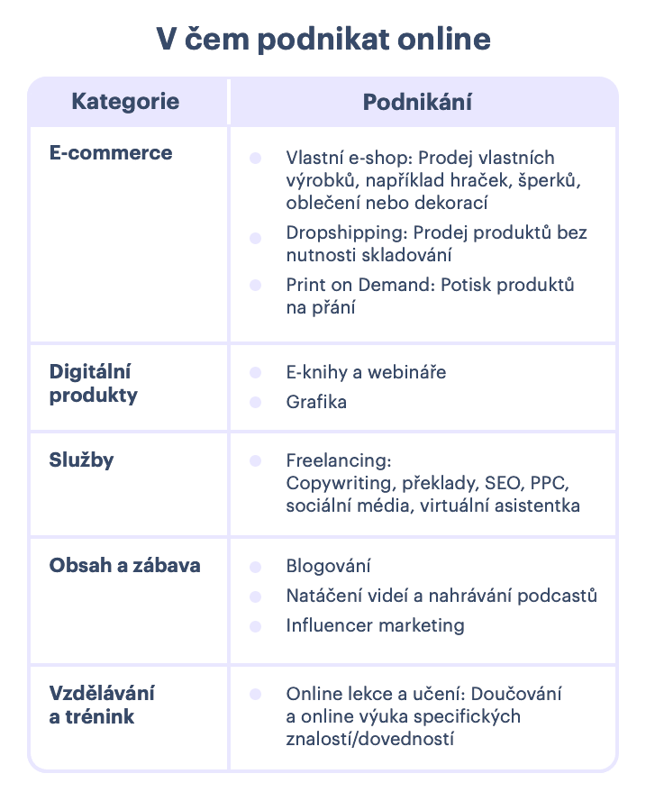 V čem podnikat online